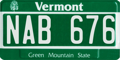 VT license plate NAB676