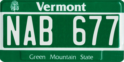 VT license plate NAB677