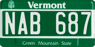 VT license plate NAB687