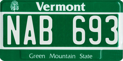 VT license plate NAB693