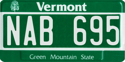 VT license plate NAB695