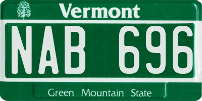 VT license plate NAB696
