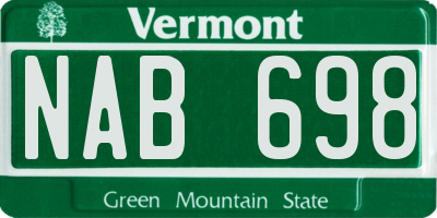VT license plate NAB698