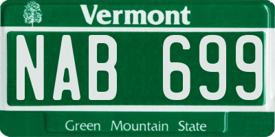 VT license plate NAB699