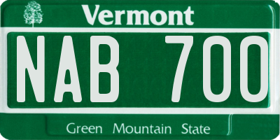 VT license plate NAB700