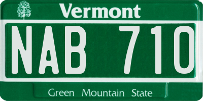 VT license plate NAB710