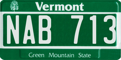 VT license plate NAB713
