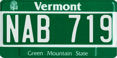 VT license plate NAB719