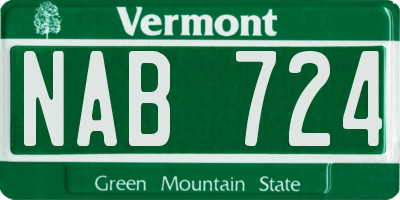 VT license plate NAB724