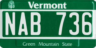 VT license plate NAB736