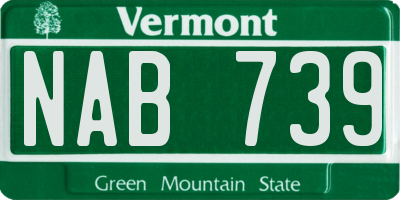VT license plate NAB739
