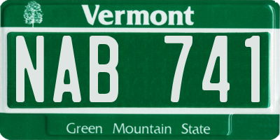 VT license plate NAB741