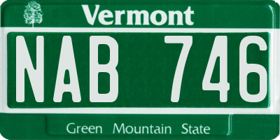 VT license plate NAB746