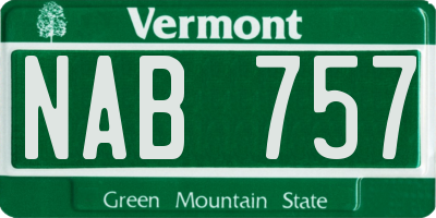 VT license plate NAB757