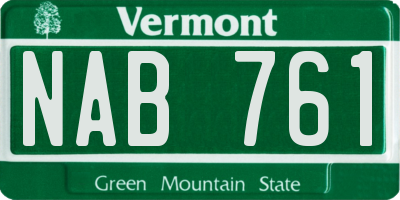 VT license plate NAB761