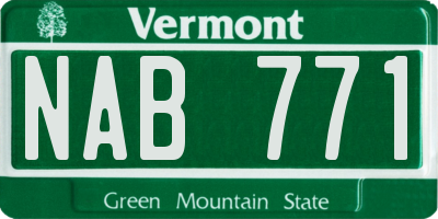 VT license plate NAB771