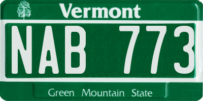 VT license plate NAB773