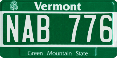 VT license plate NAB776