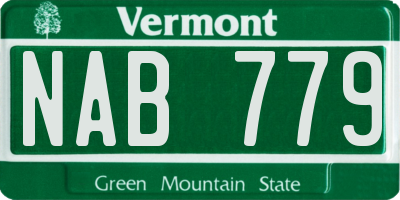 VT license plate NAB779