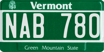 VT license plate NAB780