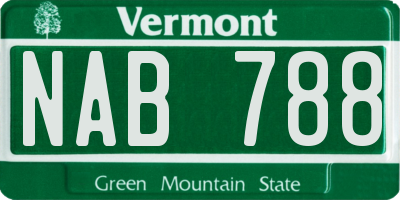 VT license plate NAB788