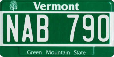 VT license plate NAB790