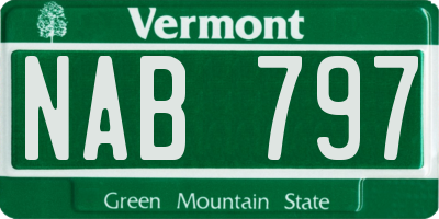 VT license plate NAB797