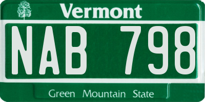 VT license plate NAB798