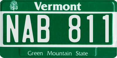 VT license plate NAB811