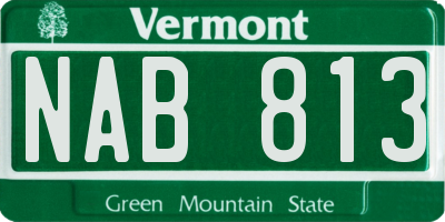VT license plate NAB813