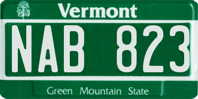 VT license plate NAB823