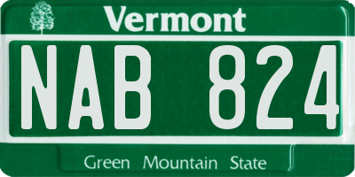 VT license plate NAB824