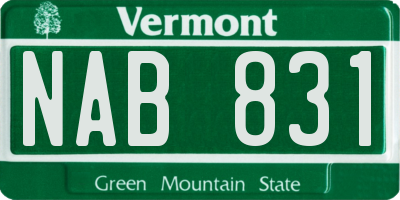 VT license plate NAB831