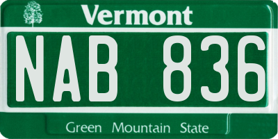 VT license plate NAB836