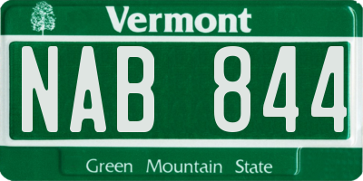 VT license plate NAB844