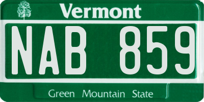VT license plate NAB859