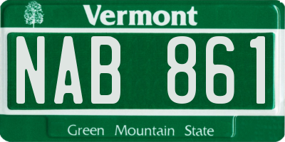VT license plate NAB861
