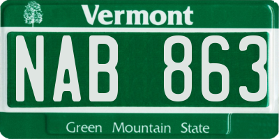 VT license plate NAB863