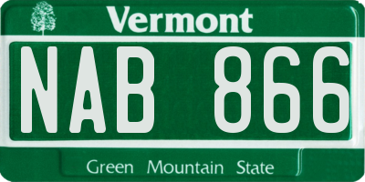 VT license plate NAB866