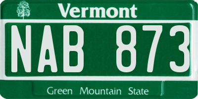 VT license plate NAB873