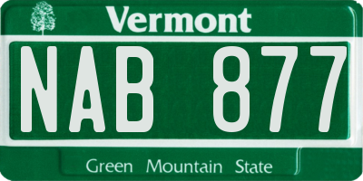 VT license plate NAB877