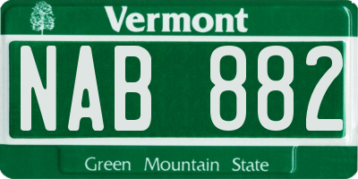 VT license plate NAB882