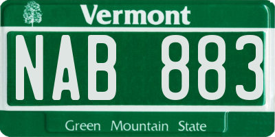 VT license plate NAB883