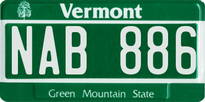 VT license plate NAB886