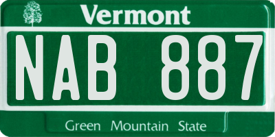 VT license plate NAB887