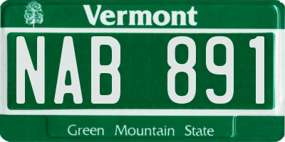 VT license plate NAB891
