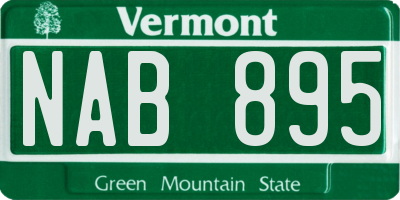 VT license plate NAB895