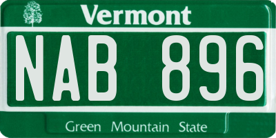 VT license plate NAB896