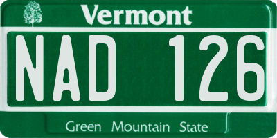 VT license plate NAD126