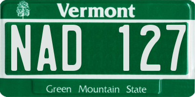 VT license plate NAD127